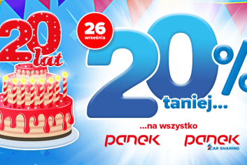 20% zniżki na wszystko z okazji 20 urodzin Spółki PANEK!